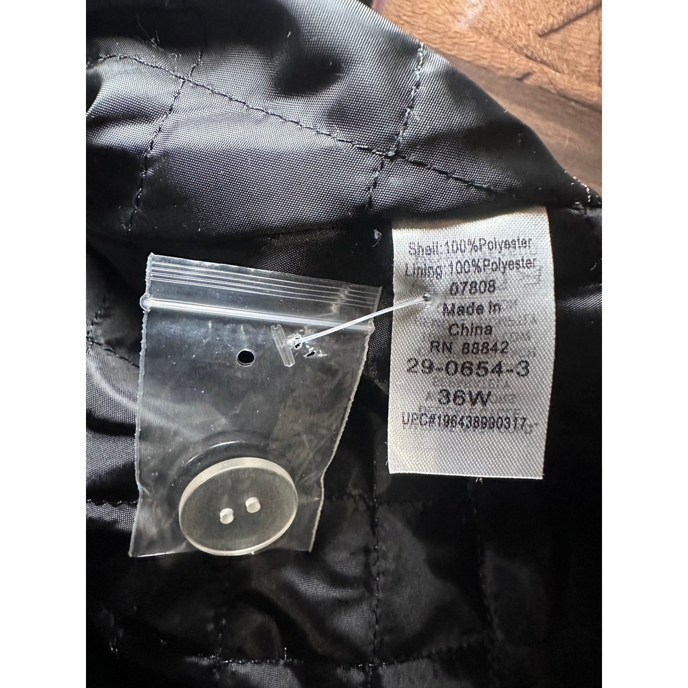 Woman Within Black Fleece Double Breasted Hooded Coat Jacket 36W - Picture 11 of 11